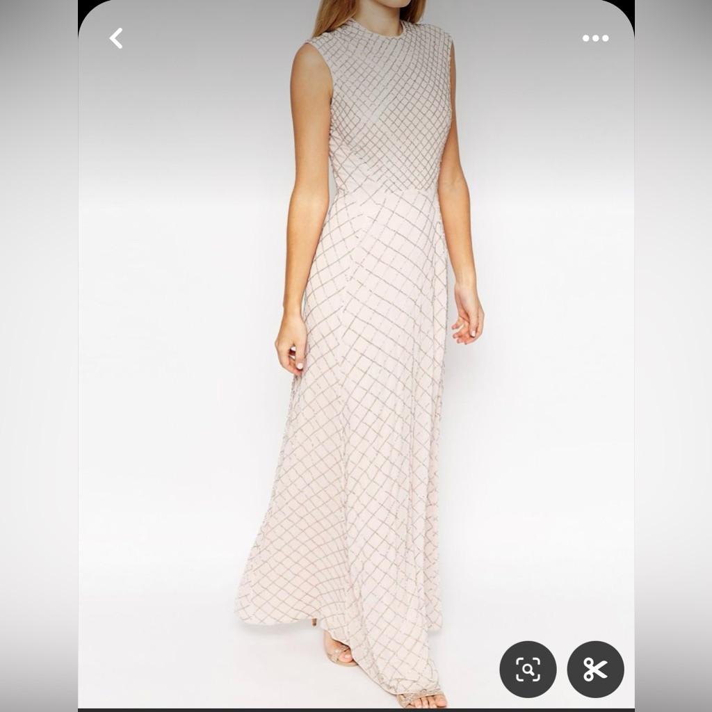 Needle & Thread Circle Mesh Maxi Dress In Bleached Pink